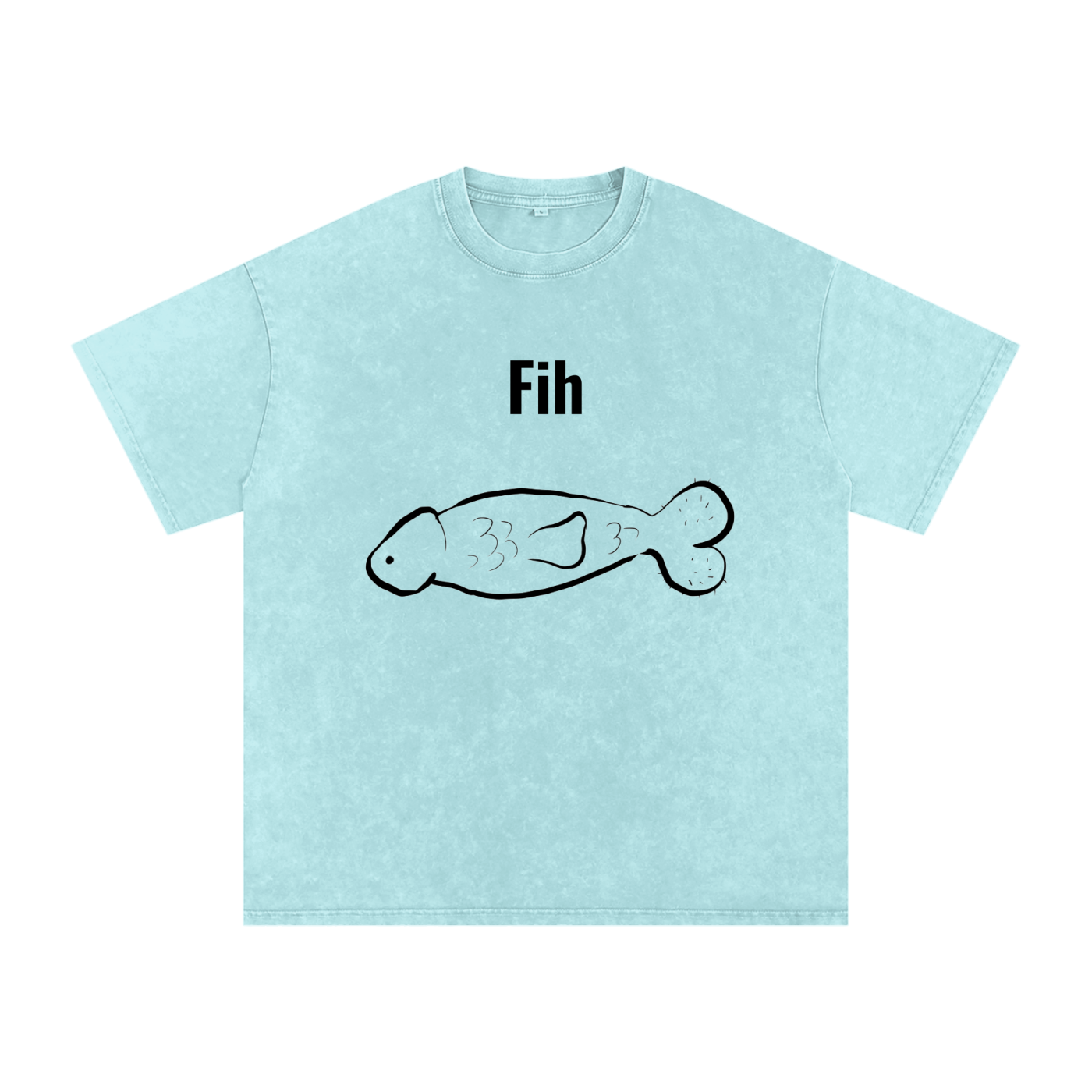 Fih shirt Oversized Cotton T-Shirt