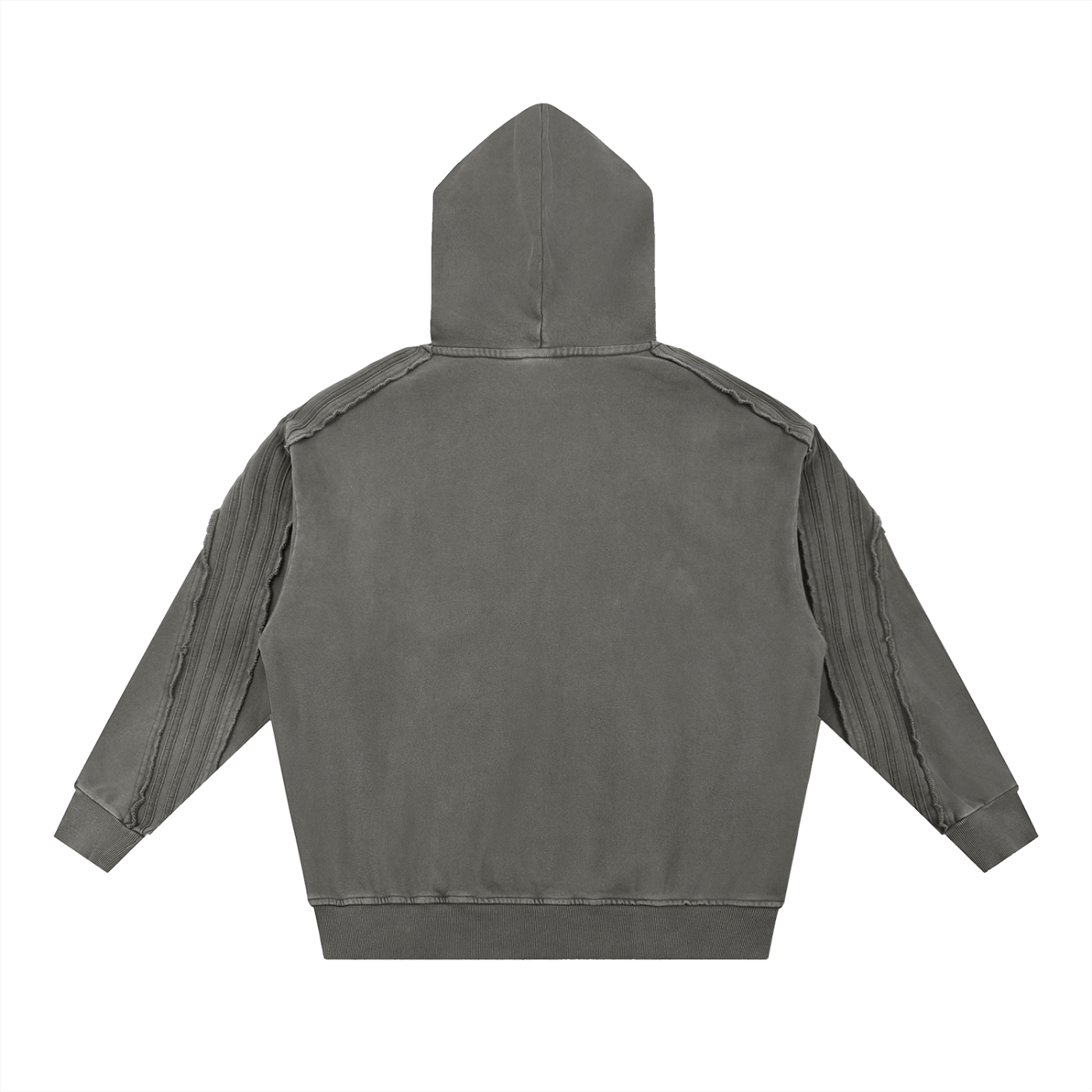 slenter Raw Edge Hoodie striped sleeves