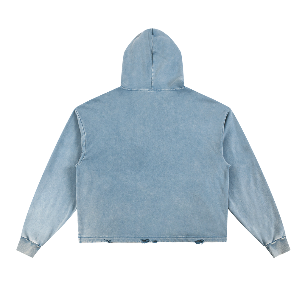 slenter Vintage Washed Frayed-Hem Hoodie original edition