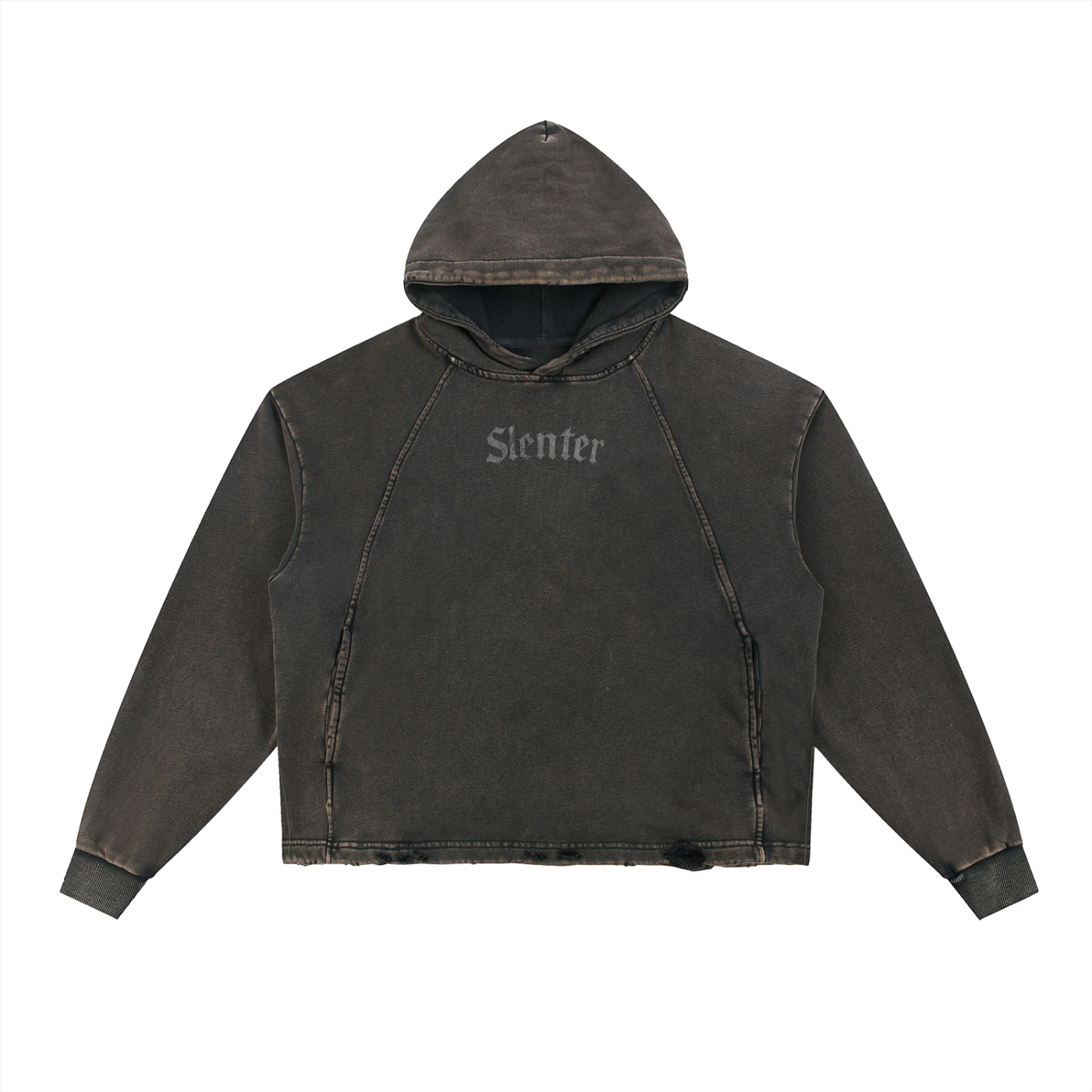 slenter Vintage Washed Frayed-Hem Hoodie original edition