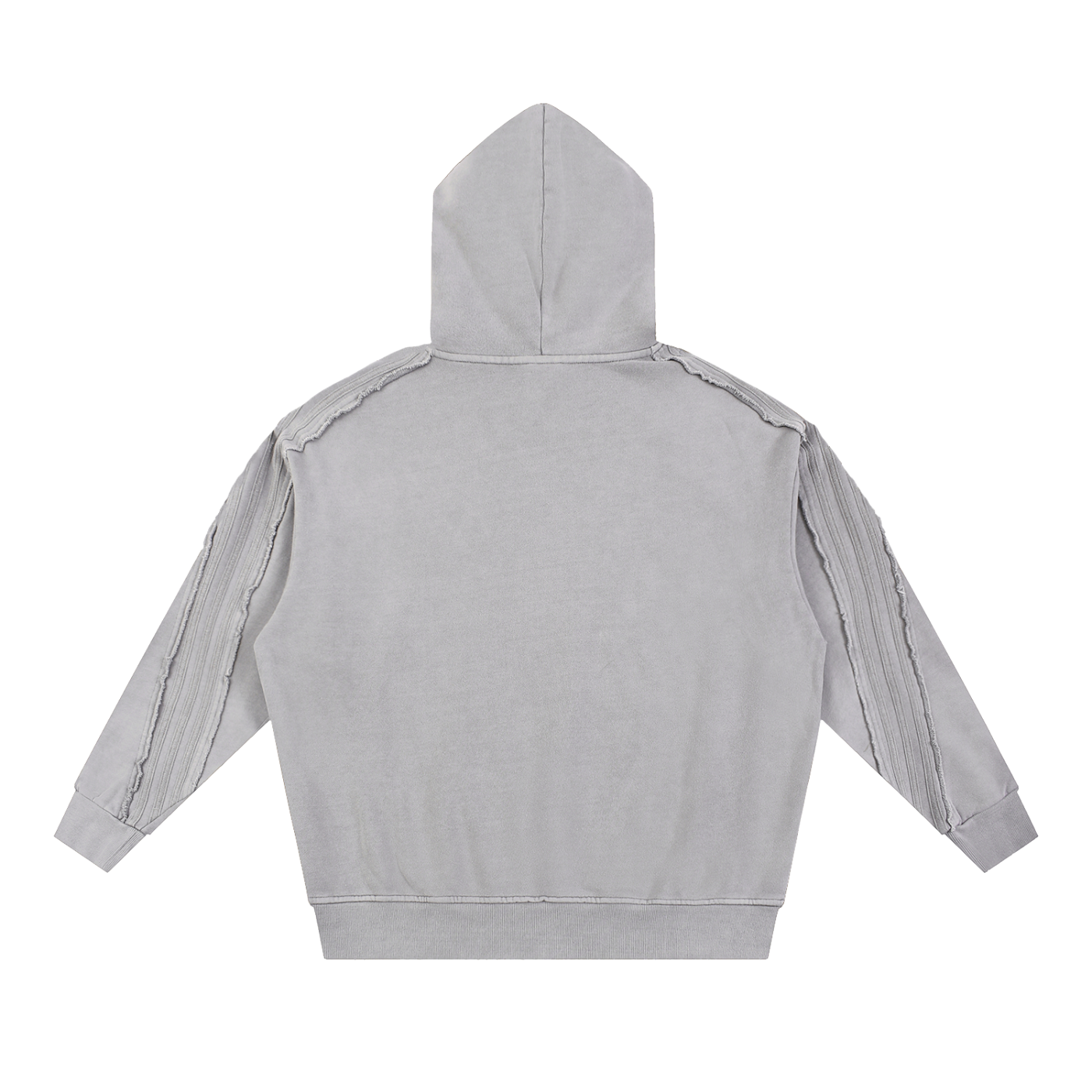 slenter Raw Edge Hoodie striped sleeves