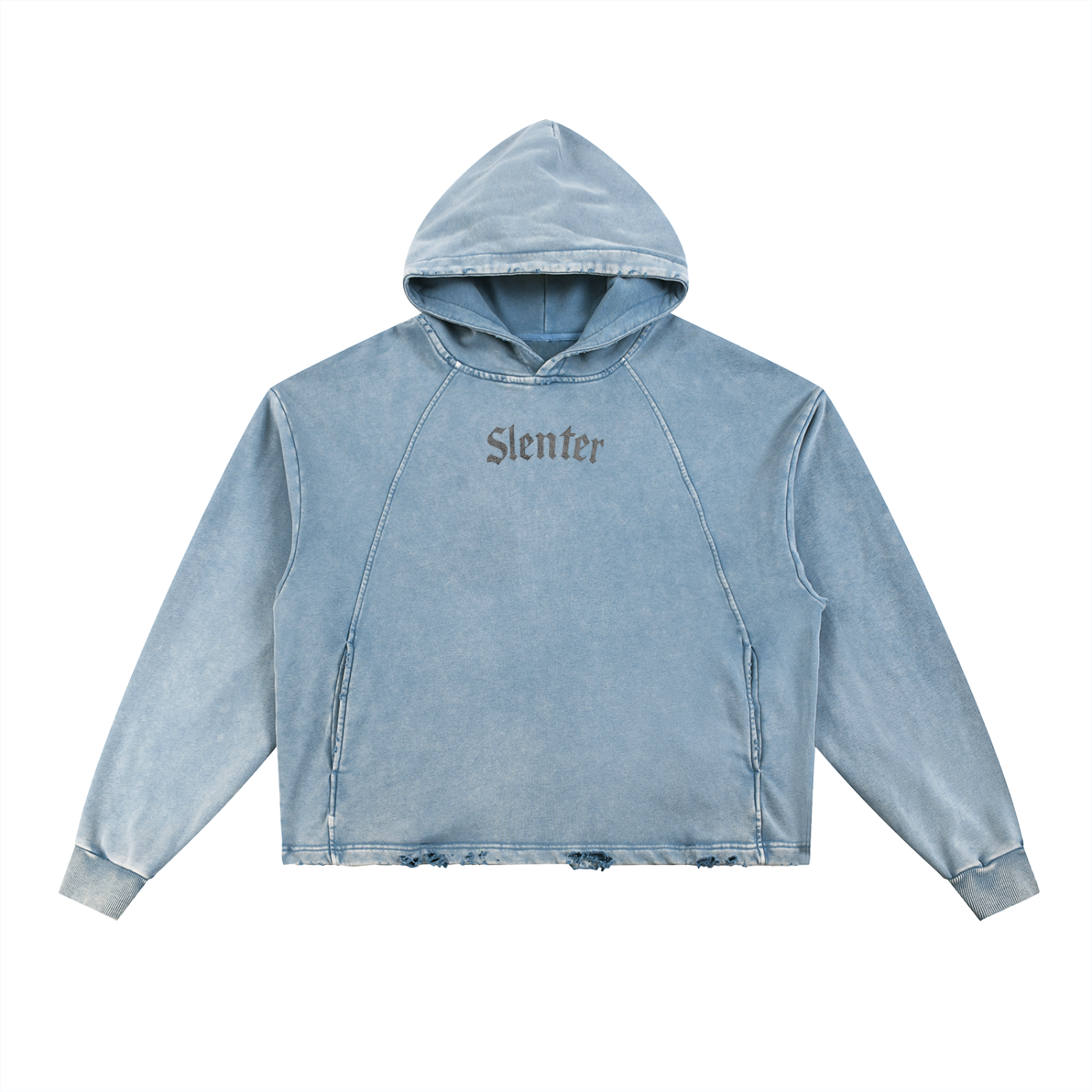 slenter Vintage Washed Frayed-Hem Hoodie original edition